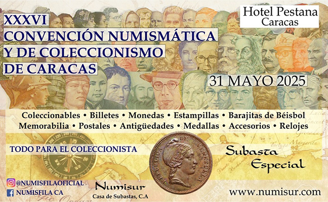 Poster of the 36th Numismatic and Collecting Convention of Caracas, May 2025