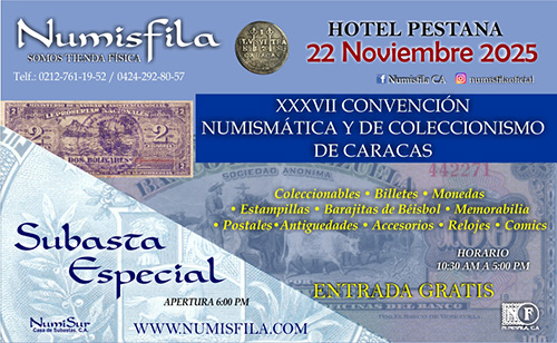Poster of the 37th Numismatic and Collecting Convention of Caracas, November 2025